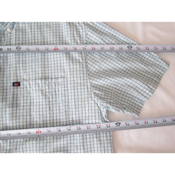 Men Ralph Lauren Jeans Co Gingham Button Short Sleeve Shirt Sz L (MT720) - Picture 6 of 7